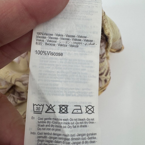 Ripcurl Dress Women Large Yellow Floral Spaghetti Straps Tropical 90s Cottage - Picture 8 of 10